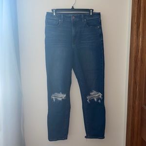 American Eagle Dark Wash Ripped Mom Jeans